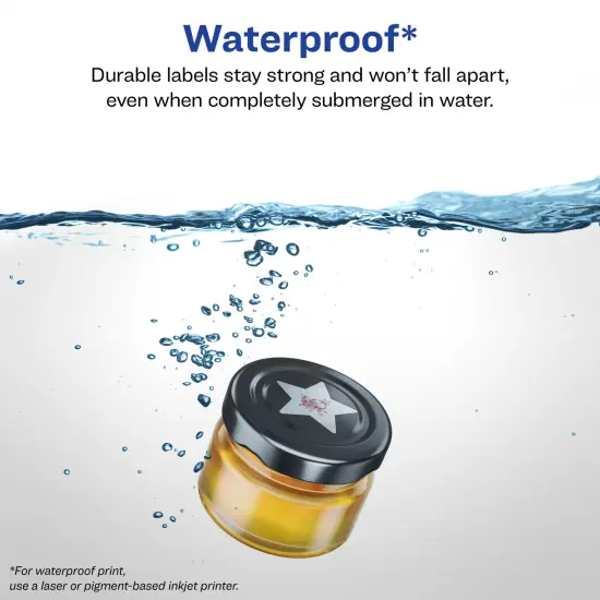 Avery Durable Waterproof Star Labels with Sure Feed, .75" x .75" {2}