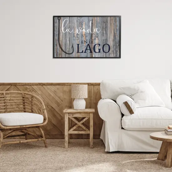 Stupell Industries Mejor en el Lago Azul Framed Giclee Art Black Framed {2}