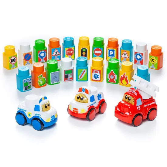 Molto - Playmat Block Set with 3 Cars {1}