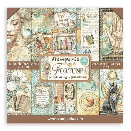 Stamperia Double-Sided Paper Pad 8"X8" 10/Pkg-Fortune {1}