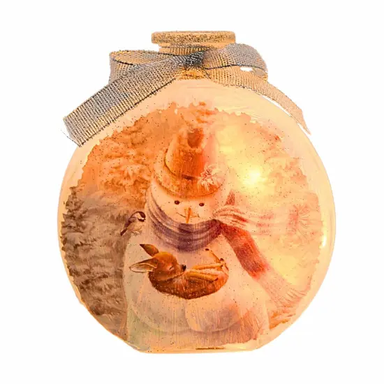 Stony Creek 4.5 Inch Soft Winter Fawn Round Jar Christmas Lighted Glass Accent , Christmas Decor Electric Pre-Lit PRESENTS {5}