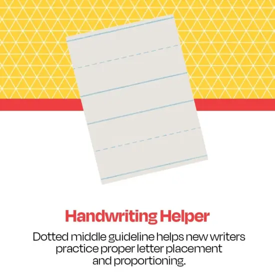 School Smart Picture Story Paper, 3/4 Inch Rule, 3/8 Inch Skip, 18 x 12 Inches, 500 Sheets {6}