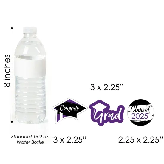 Big Dot of Happiness Purple 2025 Graduation Party - DIY Shaped Cut-Outs - 24 Count {6}