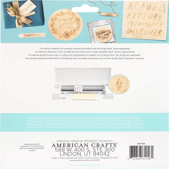 We R Singe Quill Veneer Sheets 8"X8"-3 Pieces {5}