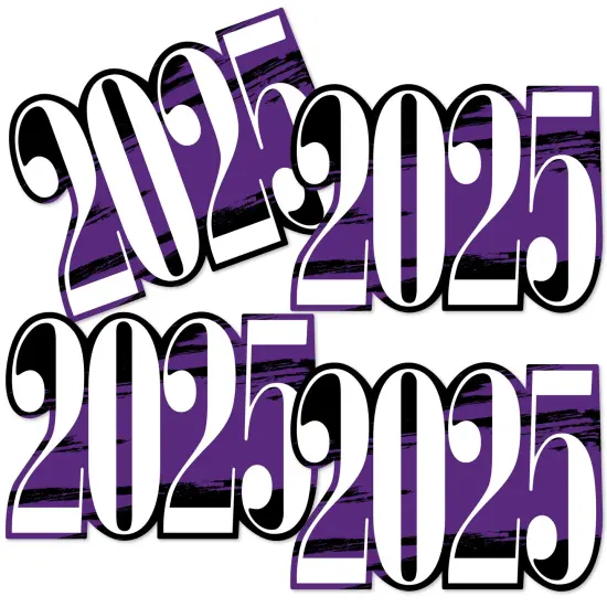 Big Dot of Happiness 2025 Purple Graduation Decorations - DIY Party Essentials - Set of 20 {3}
