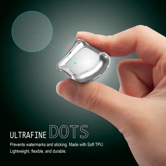 Screen Protector compatible with Fitbit Versa 2 Smartwatch, with Soft TPU Rubber Protective Case All Around Shockproof Bumper Full Cover, Clear/Silver by Insten {5}