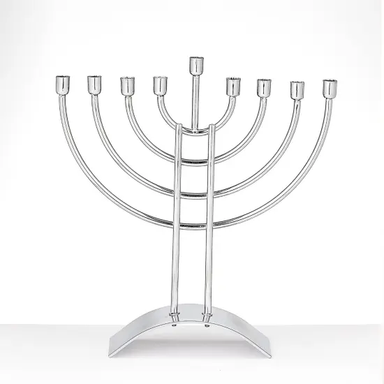 Rite Lite Traditional Steel Hanukkah Menorah - 8.75" - Silver Finish {3}
