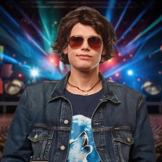 80s Dude Brown Adult Costume Wig | One Size {4}