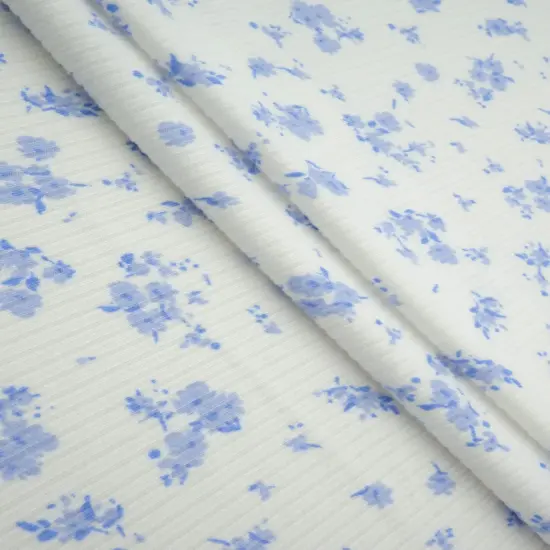 4&times;2 Yummy Rib Ditsy Print Knit 87% Polyester, 13% Spandex, 58/59&Prime; Width Soft Stretch Fabric PINK LT {2}