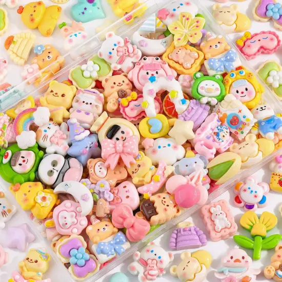 60Pcs Mixed Colors Slime Charms Assorted Cute Decoden Embellishments {1}