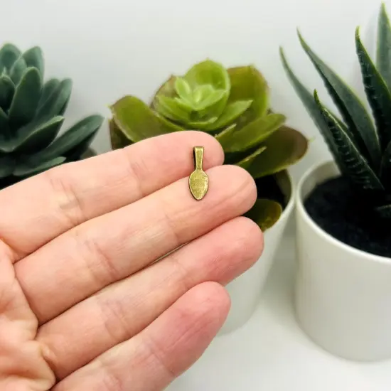 Bronze Glue-On Leaf Jewelry Bails, 15x5mm {4}