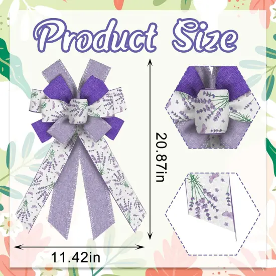 Large Bows for Wreath, Purple Lavender Wreath Bows Purple Dot Bows for Front Door Easter {2}