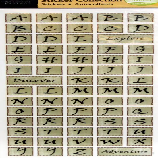 American Traditional Designs Stamp Alphabet Stickers {1}