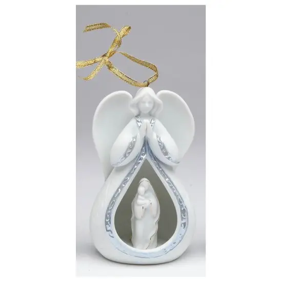 Ceramic Angel Ornament - Maria With Baby, Christmas Tree Decor, Religious Decor {3}