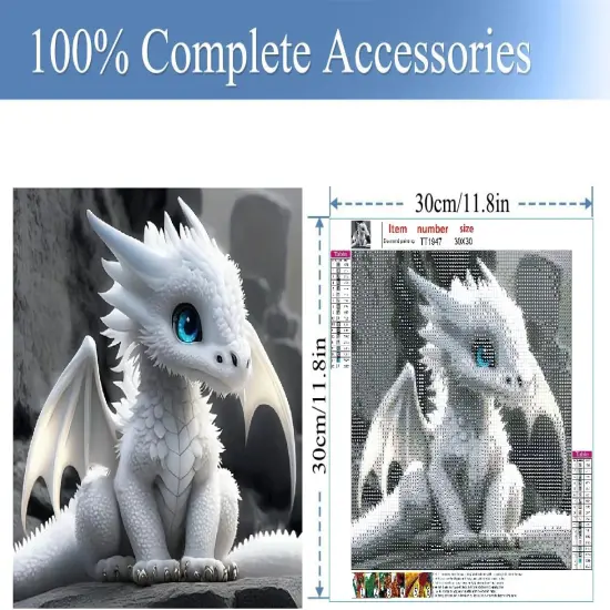 White Dragon Diamond Painting Kits {2}