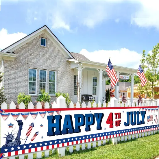 120x20 Inch, 4th of July Yard Banner (white) {1}