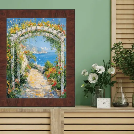 Contemporary Wood Grain Walnut Scoop Picture Frame 20x28 frame {4}