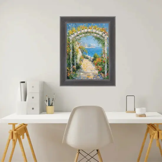 Silver Gunmetal Pewter Scoop Picture Frame 36x36 frame {5}