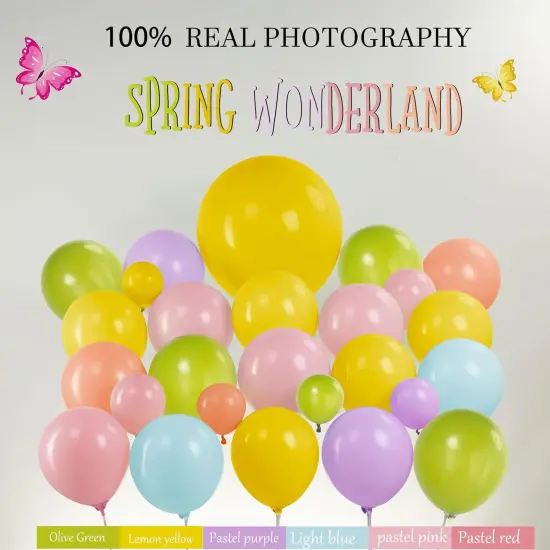 Pastel Daisy balloon arch kit 135Pcs Pastel pink yellow green blue red Purple balloons with rainbow daisy Flowr balloon for spring Baby Shower Easter Birthday tea Party spring decorations {3}