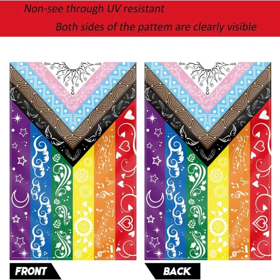 Pride Flag LGBTQ Small Yard Flag bisexual Gay Transgender Inclusive Progress Garden Rainbow Flag 12x18in Double Side, Original Design Cute Print Pattern {3}