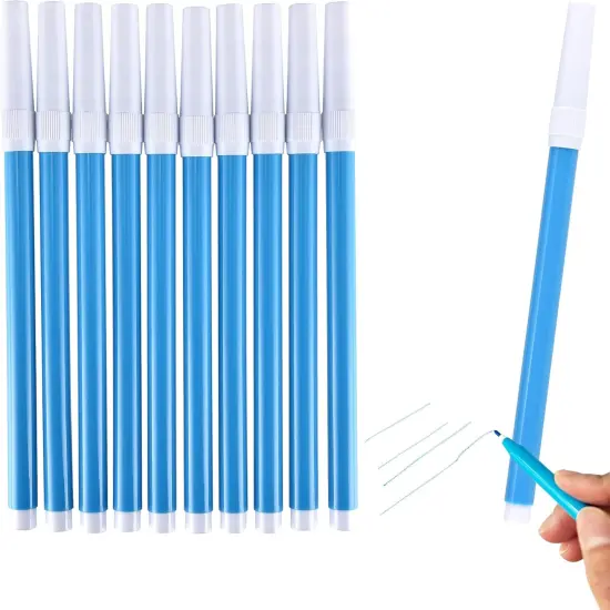 10 PCS Blue Washable Fabric Markers for Sewing,Erasable Fabric Marking Sewing Pens for Quilting Embroidery Dressmaking (10) {1}