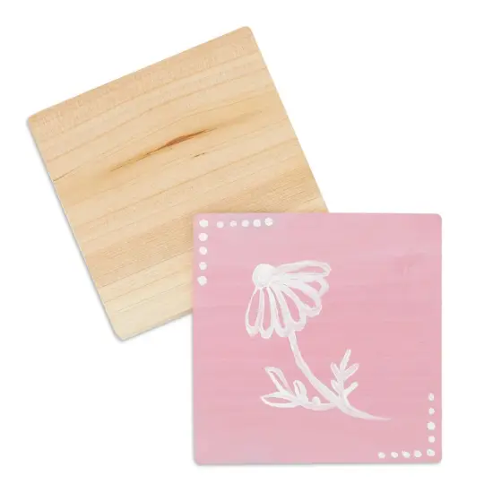 Sustainable Greetings Juvale 12 Pack Unfinished Wooden Coasters, Blank Wood Crafts Squares for DIY with Non-Slip Foam Dots (3.7 in) - Wood Coasters for Crafts {5}
