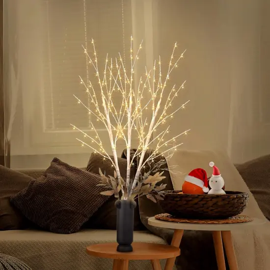 Lighted White Birch Branches with Timer 33IN 180 LED Twig Birch Branches for Vase {2}