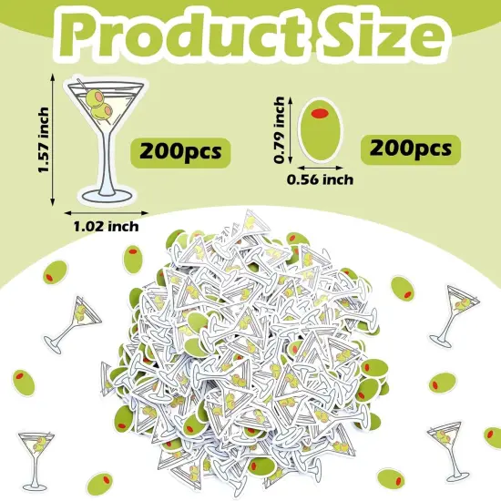 400 Pcs Martini Birthday Party Confetti Bikinis and Martini Cups Confetti for Bridal Shower Engagement Bachelorette Party Supplies(Classic) {2}