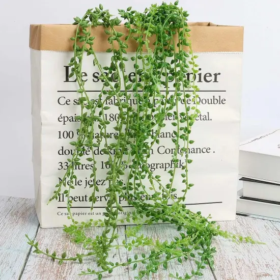 Artificial Hanging Plant Vine Ivy Succulents String of Pearls Home Decor {5}