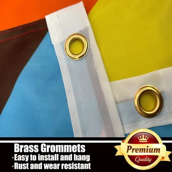 Progress Pride Rainbow Flag 3x5 Outdoor Double Sided 3 Ply-LGBTQ Gay Lesbian Bisexual Non Binary Transgender All Inlcusive Progressive Pride Rainbow Flag Vivid Color Heavy Duty Polyester Flags with 2 {4}