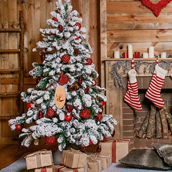 20pcs Unfinished Wood Cutouts - Oval & Round Shapes for DIY Crafts, Wedding, Christmas Ornaments & Gifts {3}