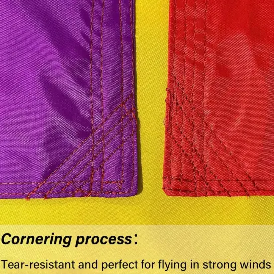 Inclusive Progress Pride Rainbow Flags 3x5 Outdoor- Heavy Duty Nylon LGBTQ Rainbow Flag Banner with 2 Grommets {4}