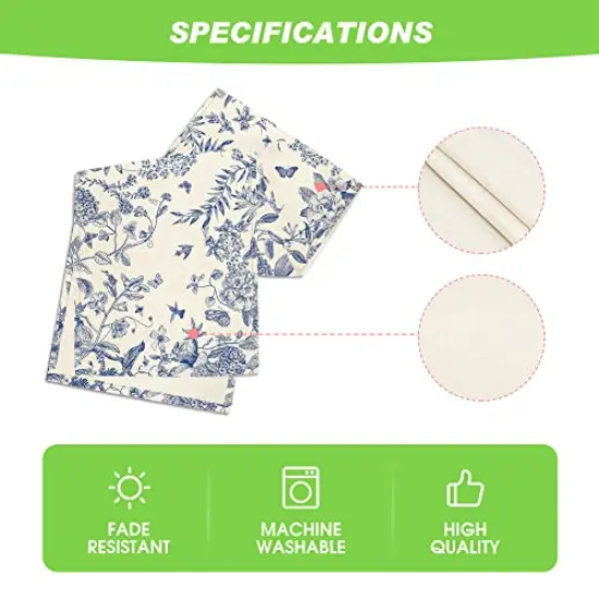 Artoid Mode Monochrome Sketch Birds and Flowers Summer Table Runner, Seasonal Spring Fall Kitchen Dining Table Decoration for Home Party Decor 13x72 Inch {4}