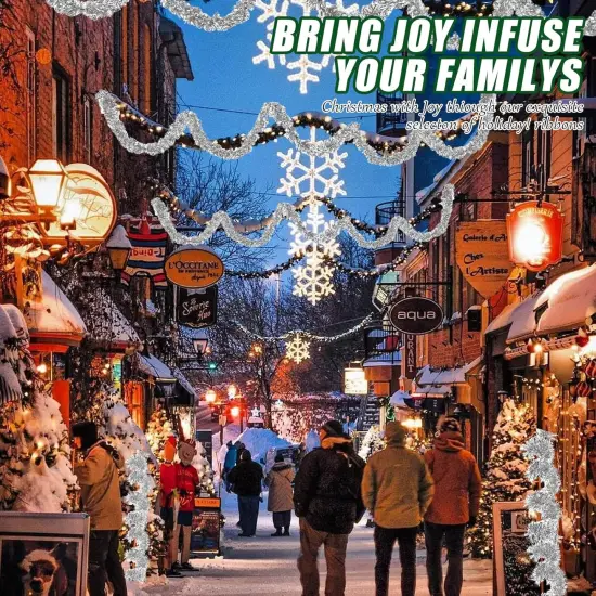 100Ft Christmas Garland - Xmas Tree Decorations, Christmas Tinsel Decorations {3}