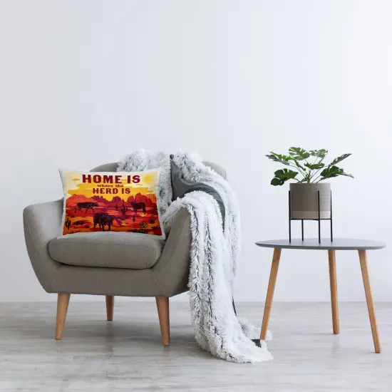 Stupell Industries Western Home Where Herd Is Indoor Pillow, 14 x 7 x 20 {2}