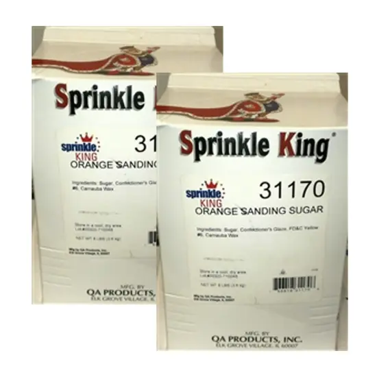 Sprinkle King Orange Sanding Sugar 8 Pound Carton {2}