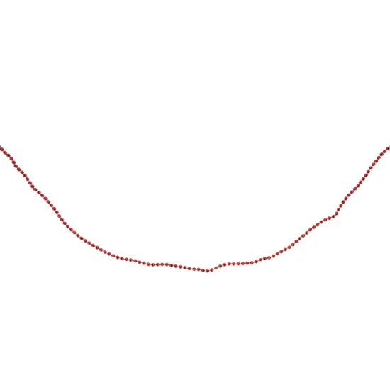 Northlight Shiny Beaded Christmas Garland -15' x .25" - Crimson Red - Unlit {7}