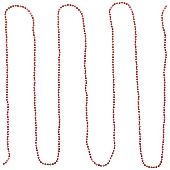 Northlight Shiny Metallic Faceted Beaded Christmas Garland - 15' x .25" - Red {3}