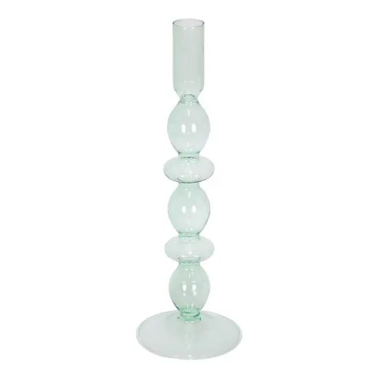Glass Candle Holder Green {3}