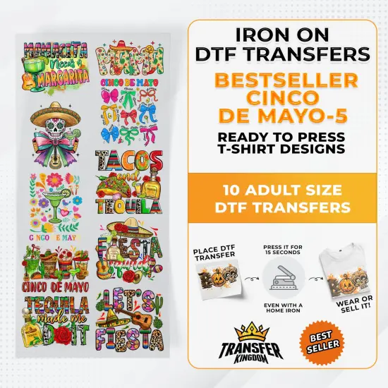 Best Seller Cinco De Mayo T-shirt Designs Premade DTF Gangsheet - DTF Bundle 5 {1}