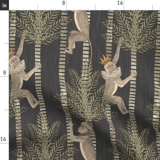 Various Fabrics by the Yard or Fat Quarter Jungle Palm Tree King And Queen Vertical Custom Printed Fabric by Spoonflower {2}