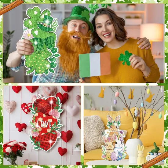 12 Pcs Seasonal Diamond Art Wreath Kits {4}