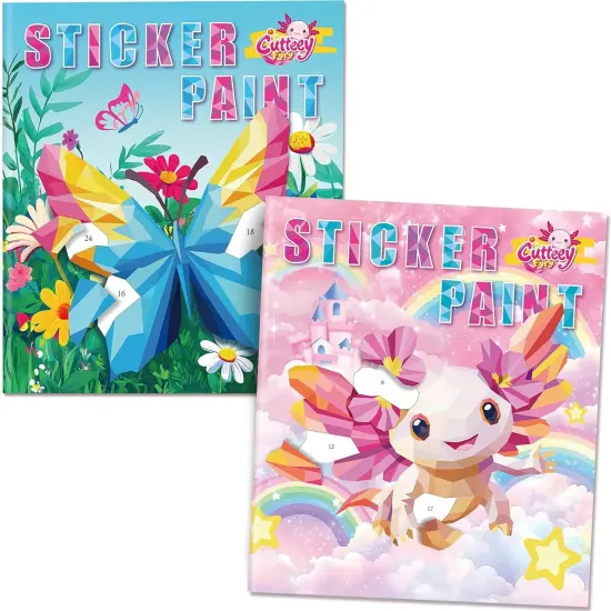 2PCS Paint by Number Sticker Book Travel Activities for Girls Kids {1}