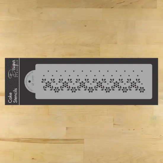 Swiss Dot Floral Lace Cake Stencil Side | C899 by Designer Stencils | Stencils for Royal Icing, Airbrush, Dusting Powder | {1}