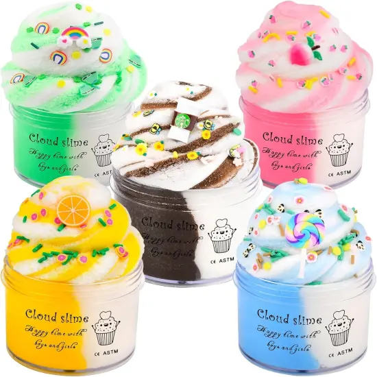 5 Pack Cloud Slime Kit, Stress Relief Toy for Kids {1}