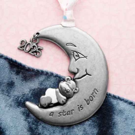 Gloria Duchin A Star is Born Baby on Moon Ornament {3}