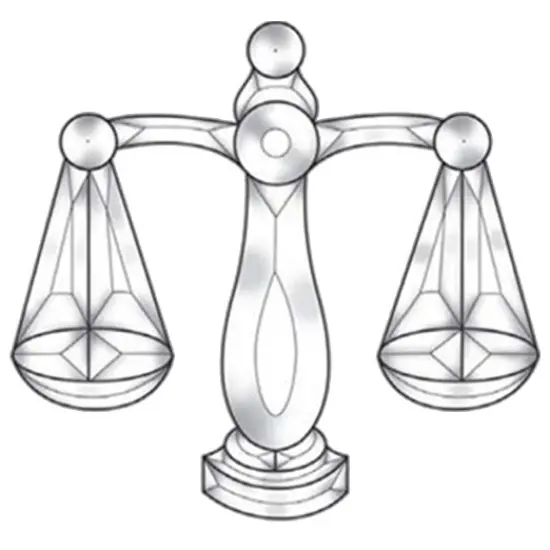 9" x 8-1/2" Exquisite Clear Glass Scale of Justice Bevel Cluster EC144 {1}