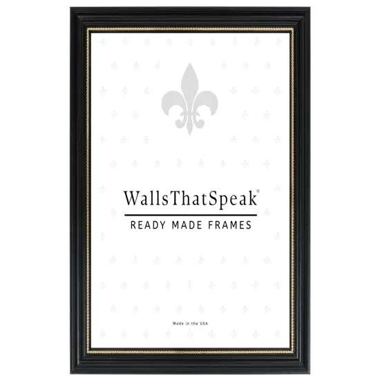 Stratton .75", Ornate Black and Gold Picture Frame by wallsthatspeak {1}