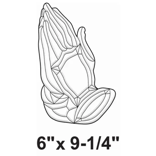 6" x 9-1/4" Exquisite Clear Glass Praying Hands Bevel Cluster EC149 {2}