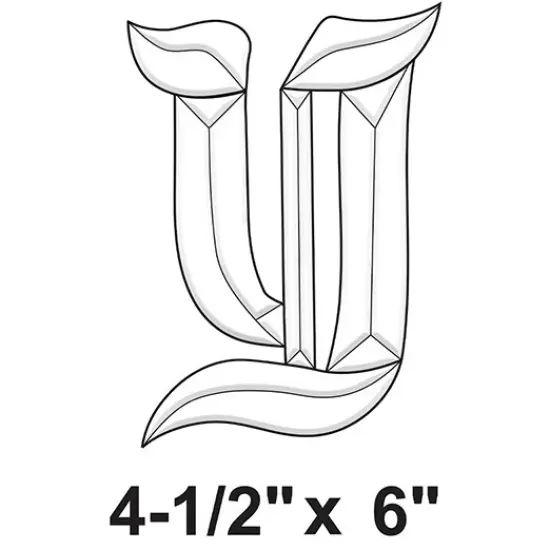 4-1/2" x 6" Exquisite Clear Glass Letter Y Bevel Cluster BLY {2}